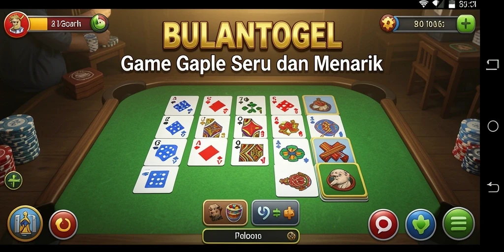 Screenshot gameplay <strong>BULANTOGEL</strong> menampilkan suasana seru permainan Gaple.