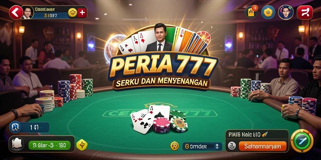 Tampilan gameplay Poker yang seru di CERIA777, menampilkan aksi kartu yang mendebarkan.
