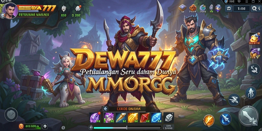 Screenshot DEWA777 menampilkan aksi pertarungan epik dalam dunia MMORPG.