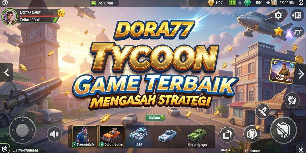 Tampilan gameplay DORA77 dengan grafis warna-warni dan manajemen bisnis yang mendebarkan.
