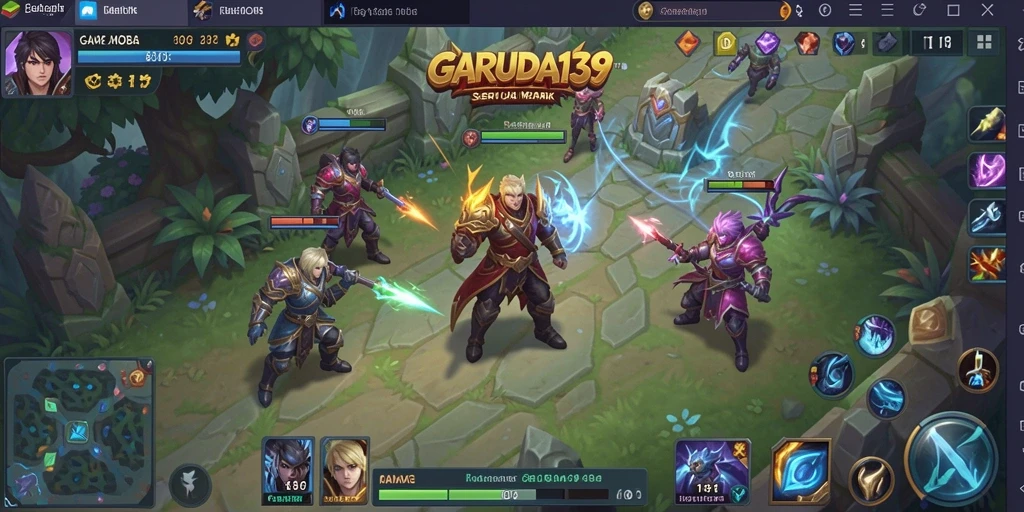Tampilan gameplay menarik dari GARUDA138 dalam pertempuran MOBA.
