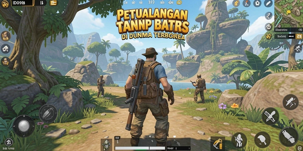 Gameplay ID098 dalam dunia terbuka yang luas dan memukau.