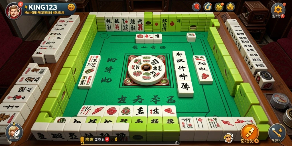 Tampilan gameplay menarik dari KING123 dengan nuansa Mahjong.