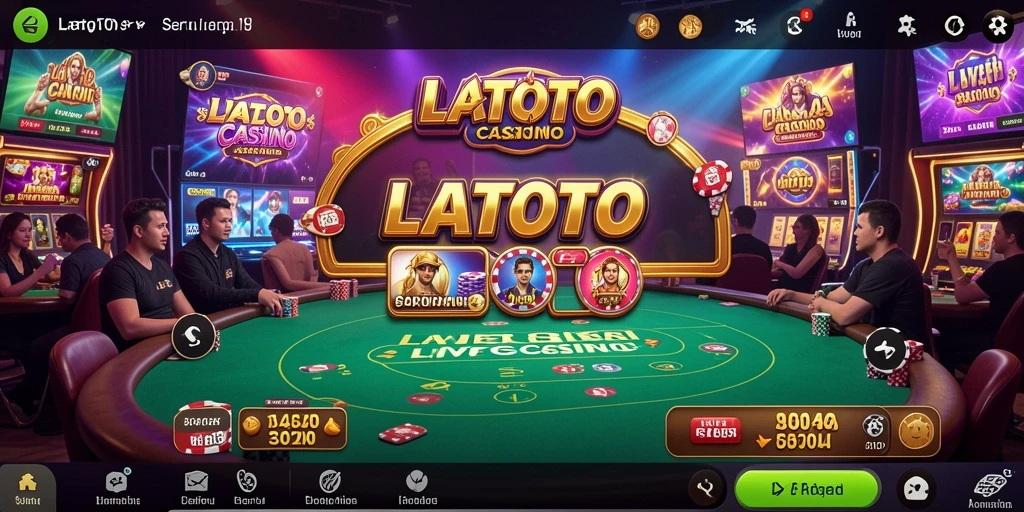 Screenshot gameplay LATOTO menampilkan dealer profesional dan suasana kasino yang mendebarkan.