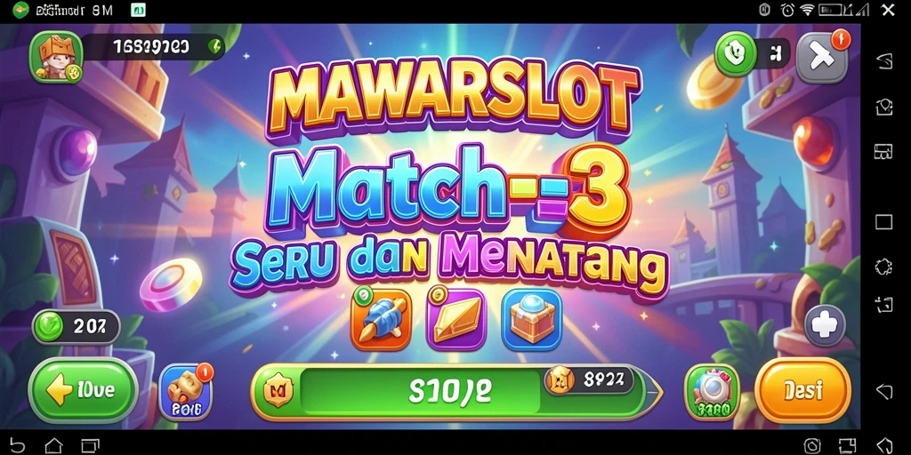Tangkapan layar gameplay menarik dari MAWARSLOT dengan tantangan Match-3.