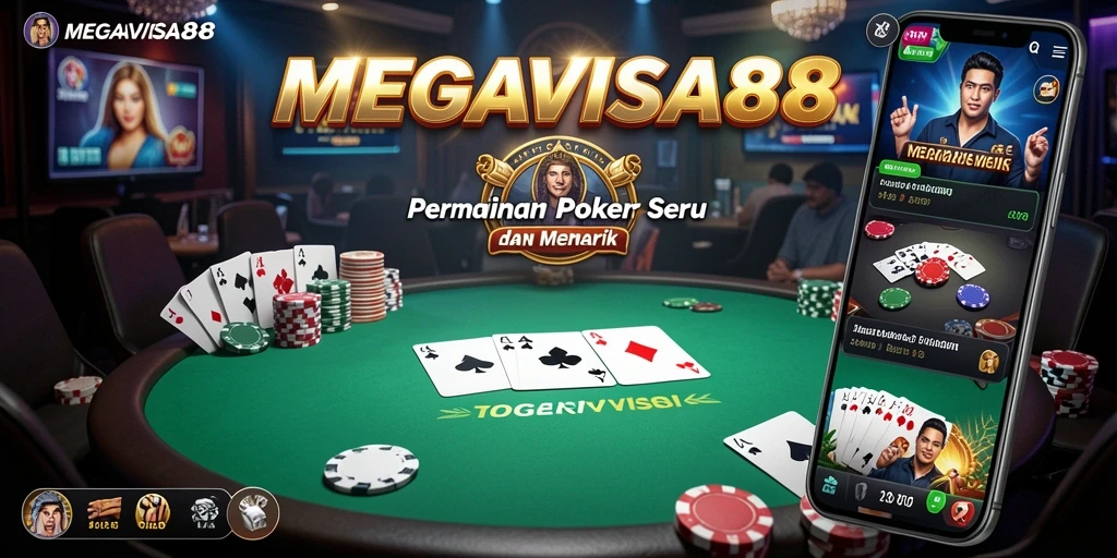 Gameplay seru dalam MEGAVISA88 saat bermain Poker dengan teman.