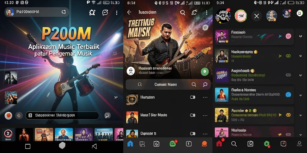 Screenshot P200M menampilkan tampilan antarmuka yang menarik dan interaktif.