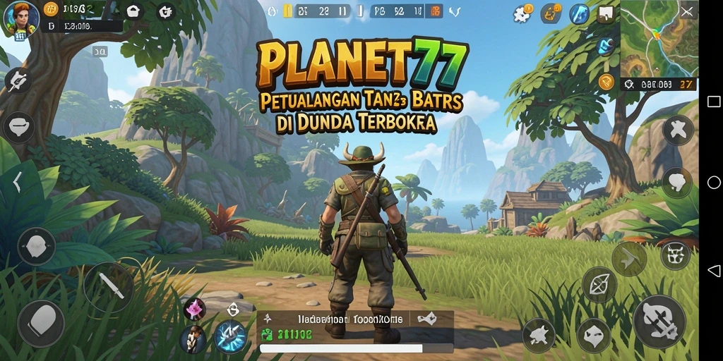 Screenshot utama menampilkan aksi eksplorasi dalam dunia Open World yang luas.