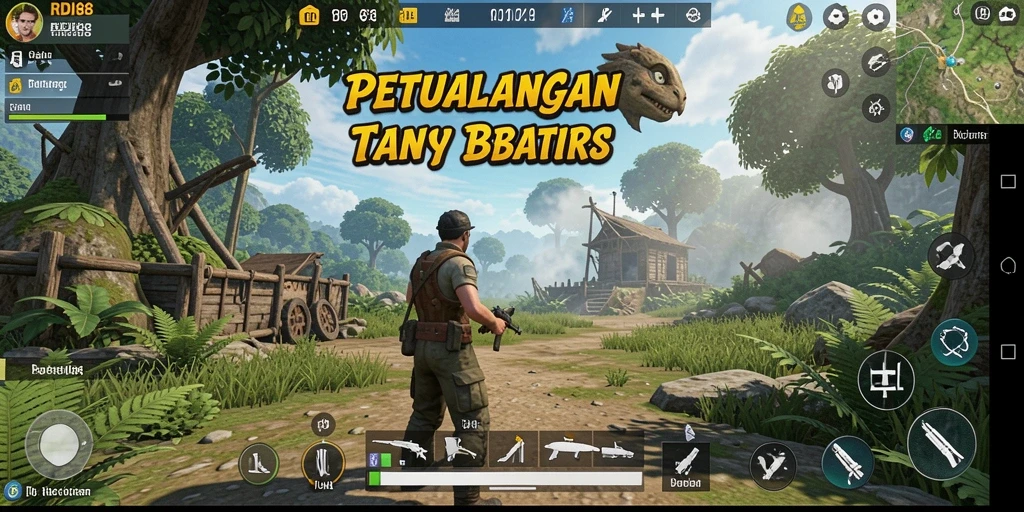 Tampilan gameplay RDI88 di dunia terbuka yang luas.