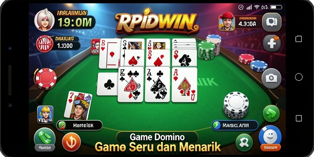 Screenshot RPIDWIN menampilkan gameplay Domino yang mendebarkan.