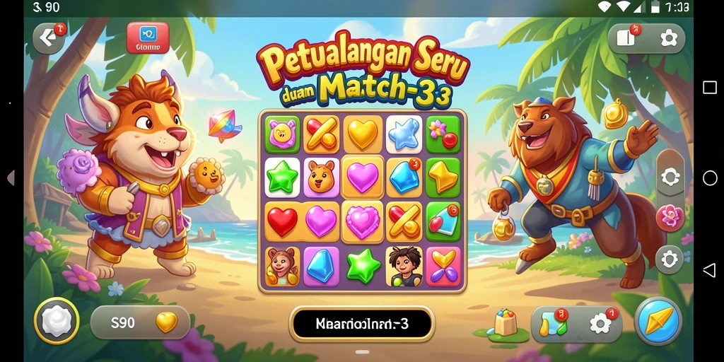 Tangkapan layar gameplay S80 menunjukkan kombinasi permata yang menantang.