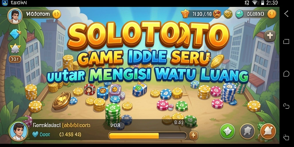 Screenshot gameplay SOLOTOTO menampilkan suasana permainan Idle yang santai.