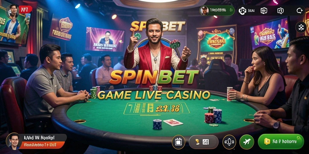 Tampilan gameplay Live Casino seru dan interaktif di SPINBET.