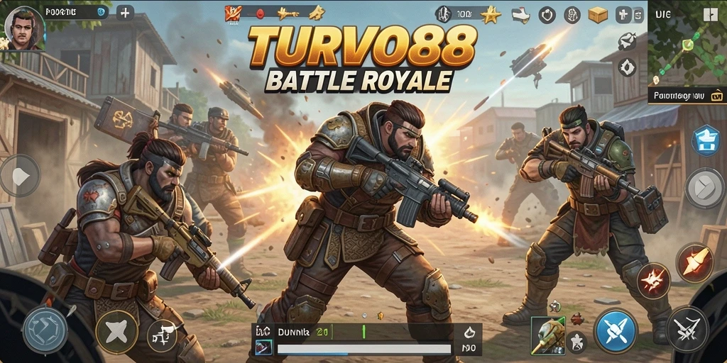 Gameplay menarik TURBO88 dalam mode Battle Royale.